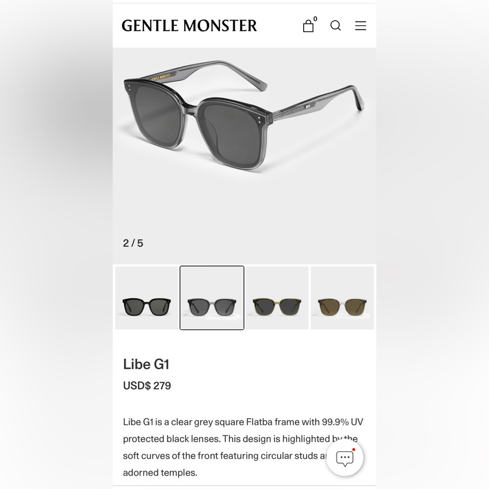 Gentle Monster Libe Transparent Grey Sunglasses